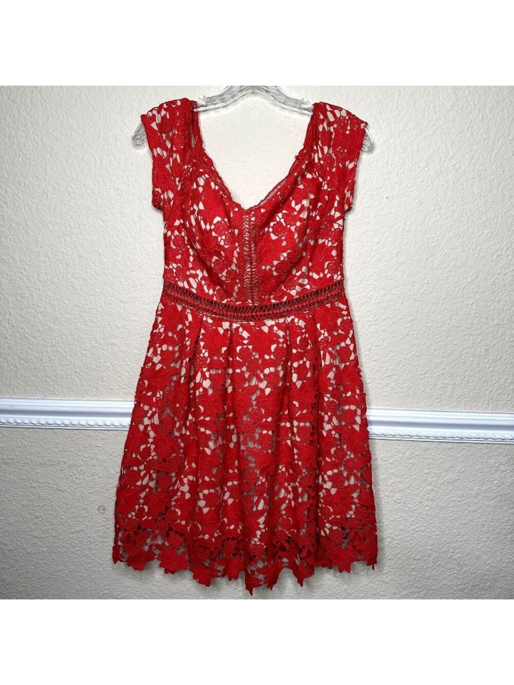 Francescas Womens Medium Pin Up Retro Rockabilly Lace Dress Knee Length